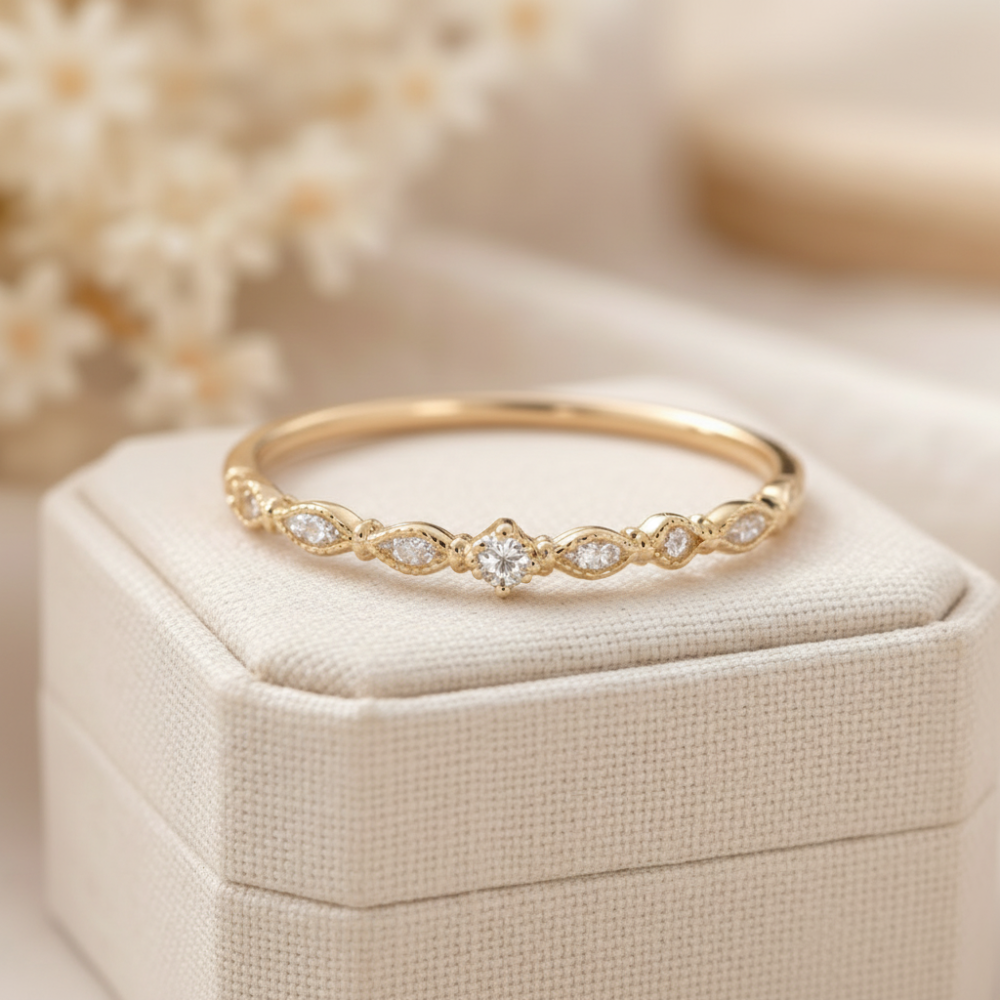 Bague en acier inoxydable doré