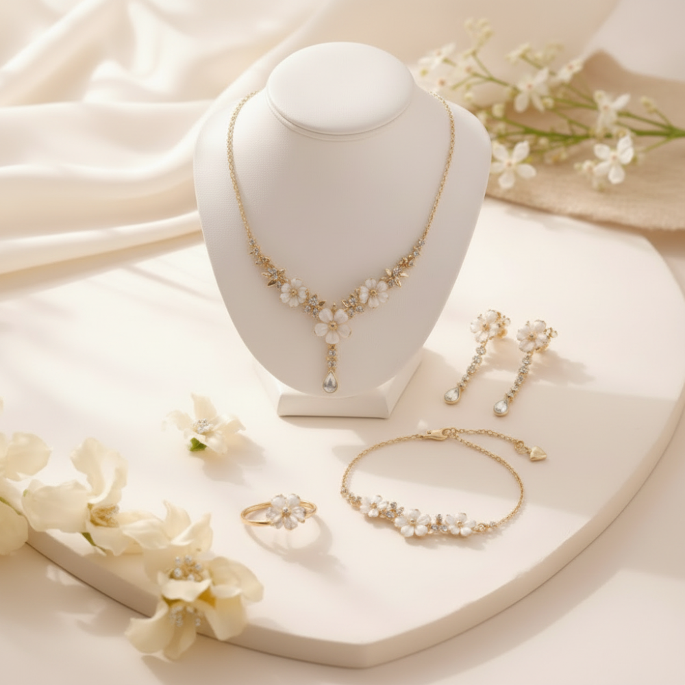 Ensemble de bijoux en acier inoxydable doré