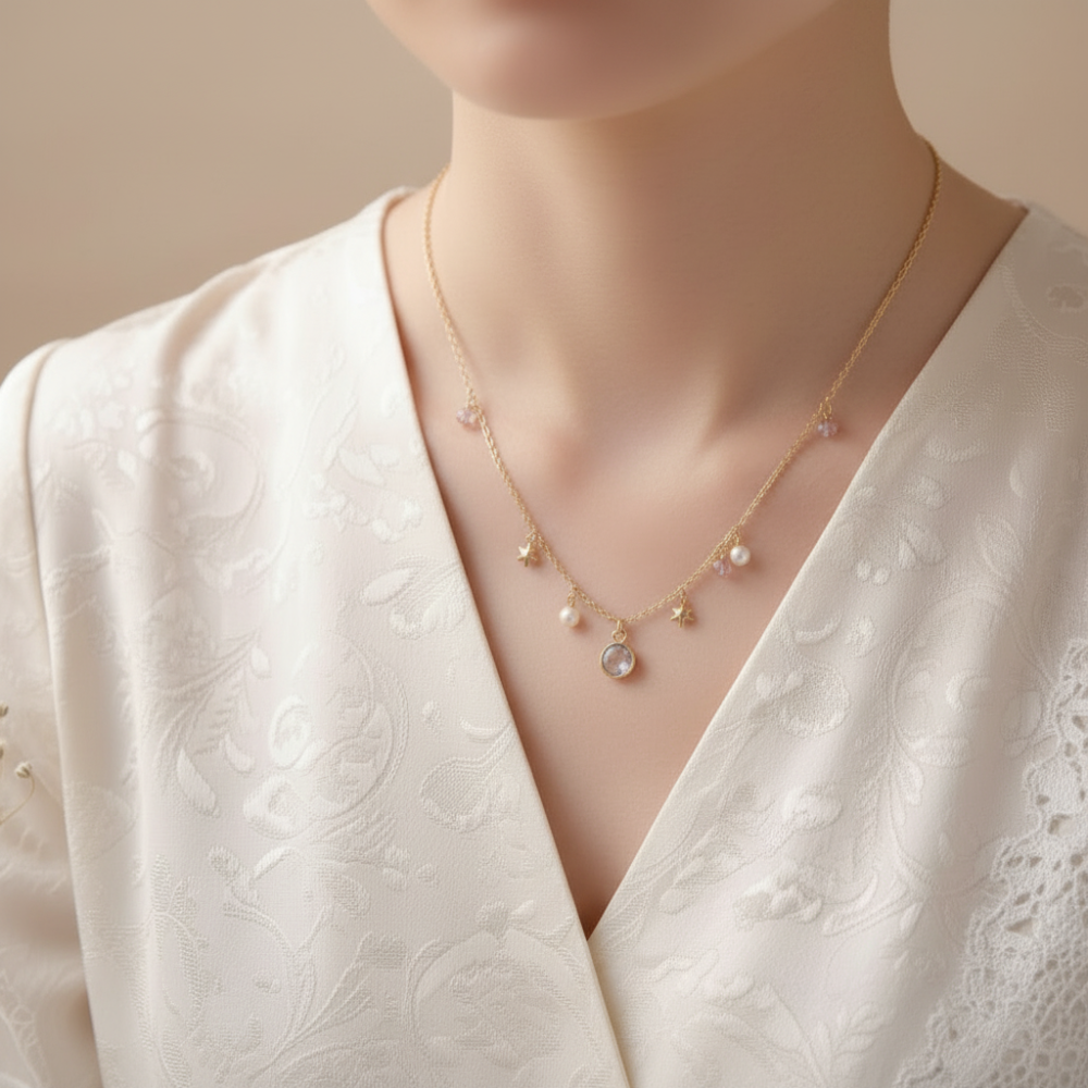 Collier en acier inoxydable plaqué or