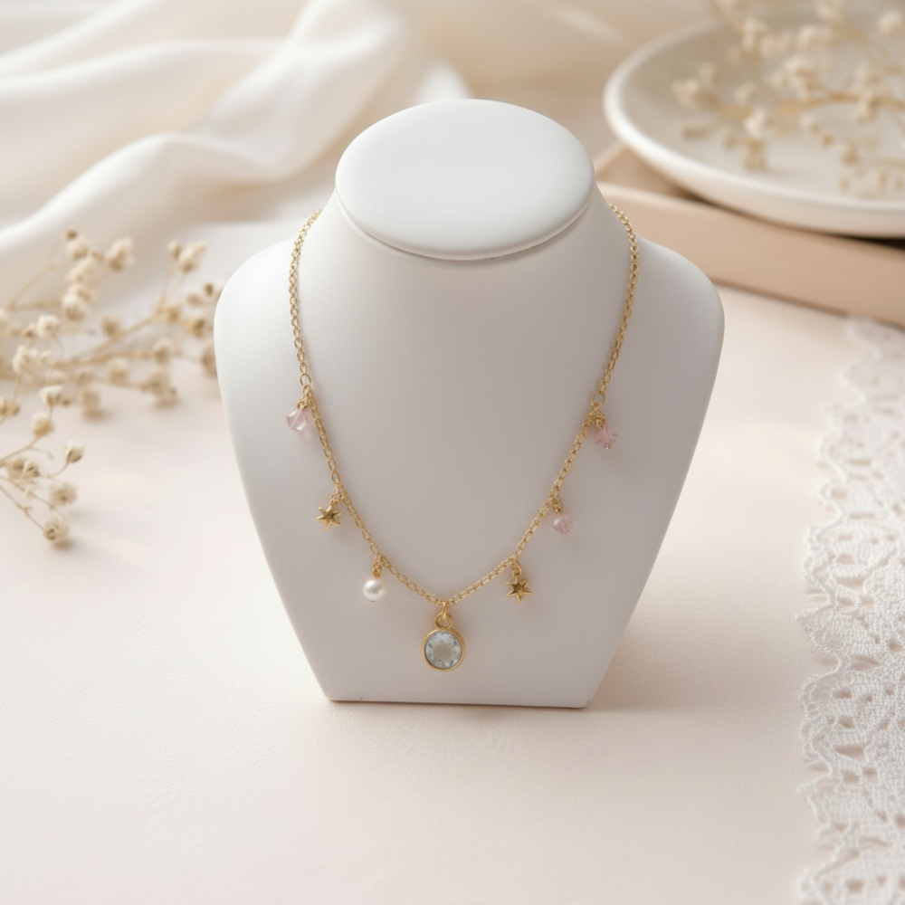 Collier en acier inoxydable plaqué or