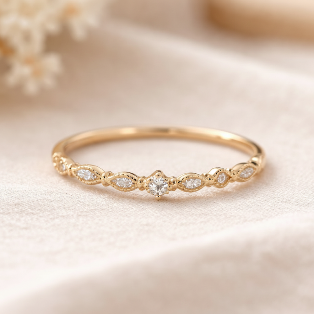 Bague en acier inoxydable doré