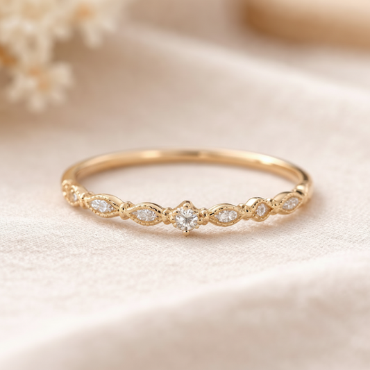 Bague en acier inoxydable doré