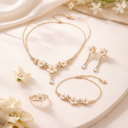 Ensemble de bijoux en acier inoxydable doré